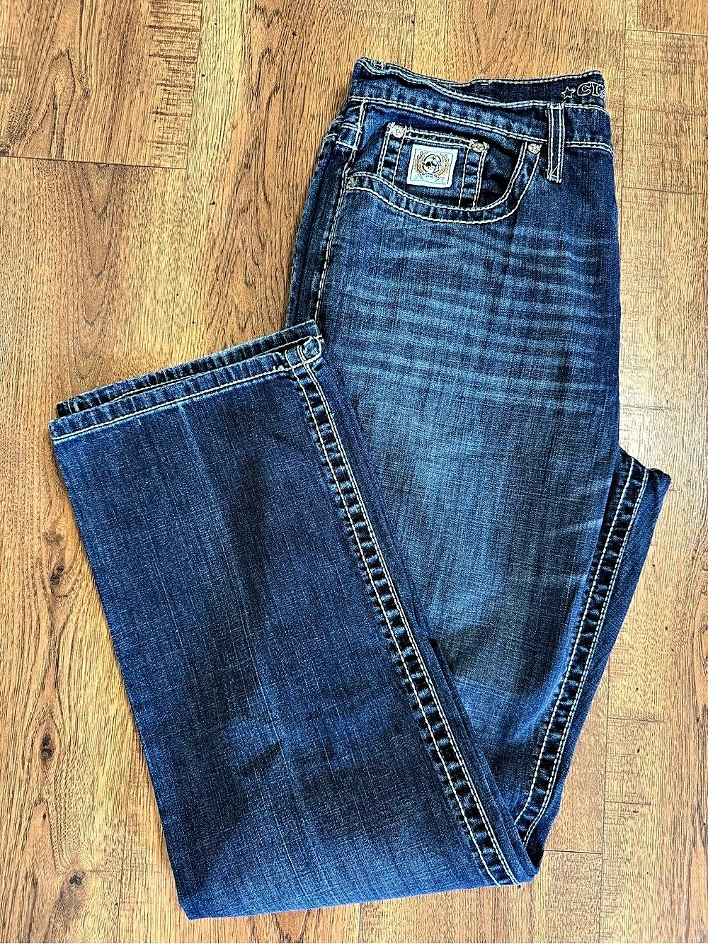 CINCH Men's Blue Medium Wash Denim Straight Leg Jeans Relaxed Fit Stretch - Picture 5 of 13